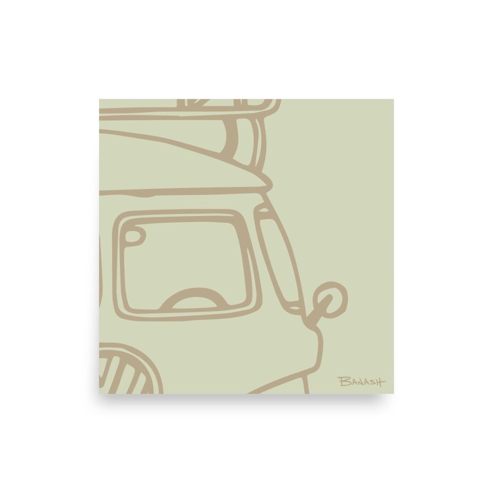 ROUTE 66 . ROAD BUS GRILL . LEFT WINDOW | POSTER PRINT | ILLUSTRATION | 1:1 RATIO
