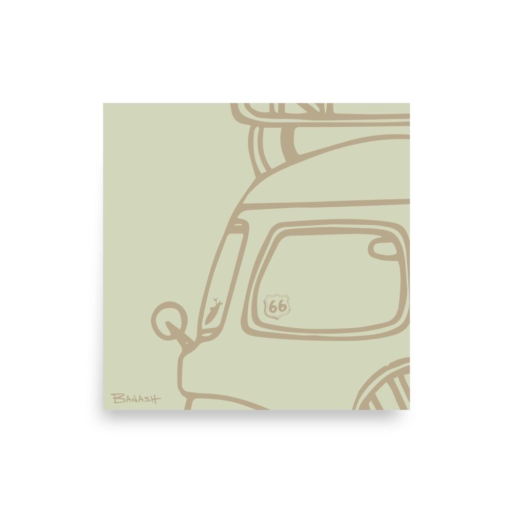 ROUTE 66 . ROAD BUS GRILL . RIGHT WINDOW | POSTER PRINT | ILLUSTRATION | 1:1 RATIO