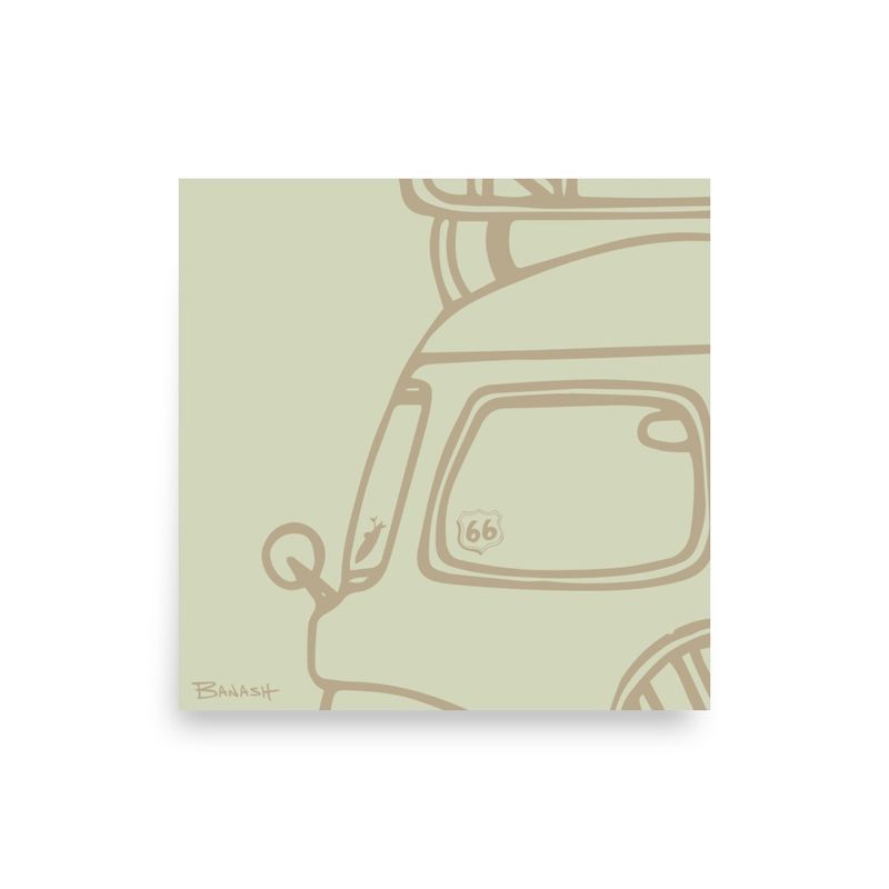 ROUTE 66 . ROAD BUS GRILL . RIGHT WINDOW | POSTER PRINT | ILLUSTRATION | 1:1 RATIO