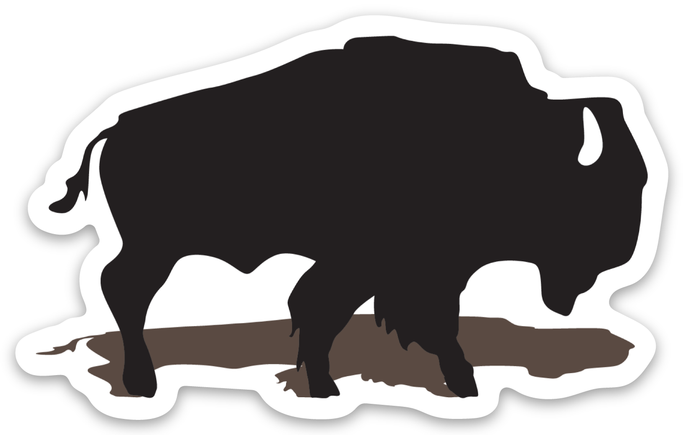 BISON | DIE CUT STICKER, Size: 3x1.86