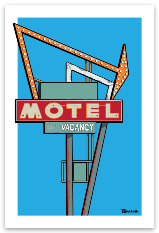 ALBUQUERQUE ROUTE 66 MOTEL SIGN | RECTANGLE MAGNET