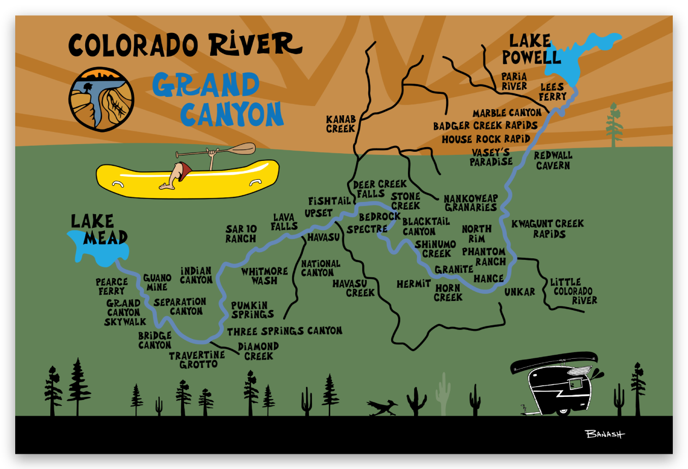 GRAND CANYON . COLORADO RIVER | RECTANGLE MAGNET