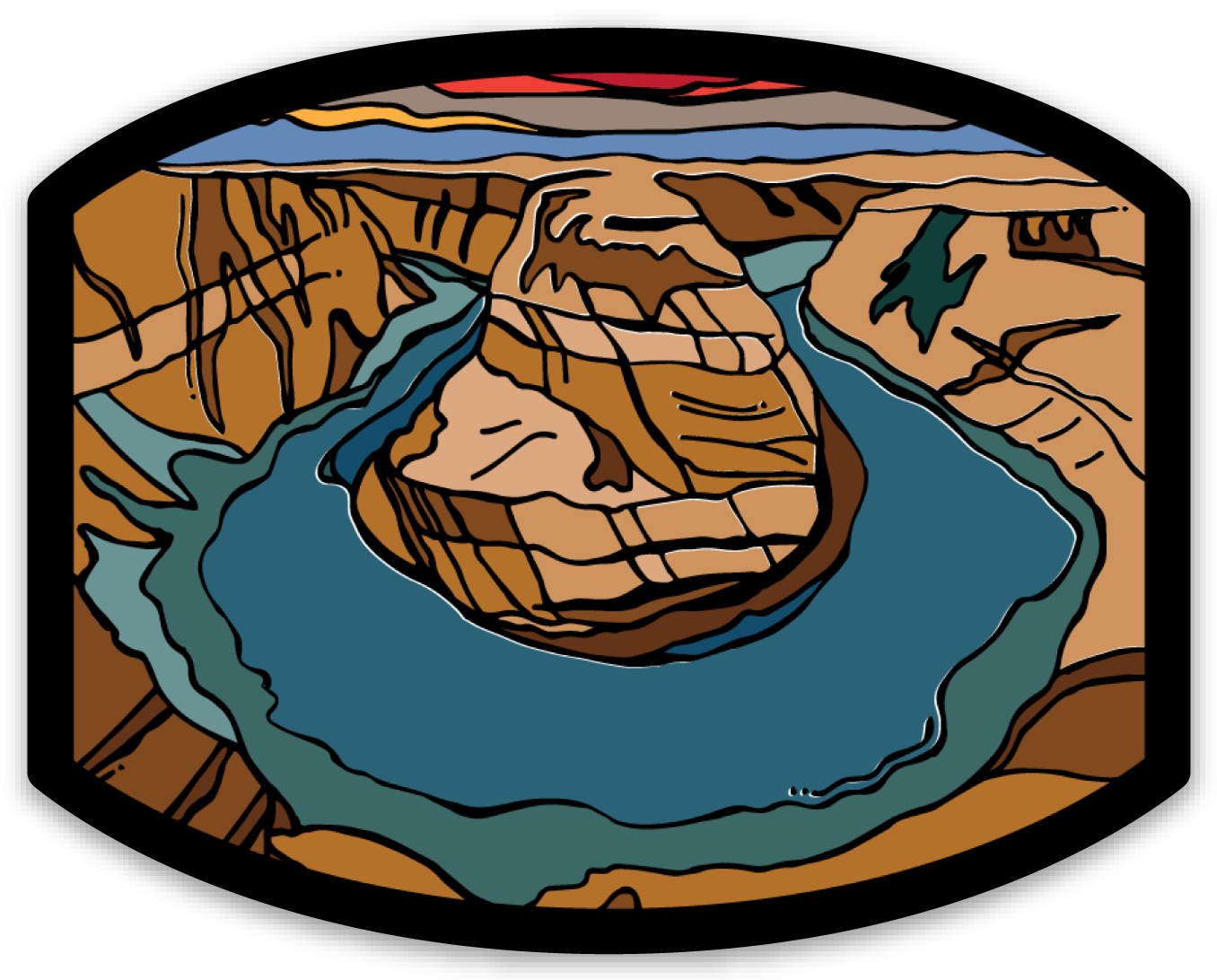 HORSESHOE BEND . GLEN CANYON | ROUNDED RECTANGLE MAGNET