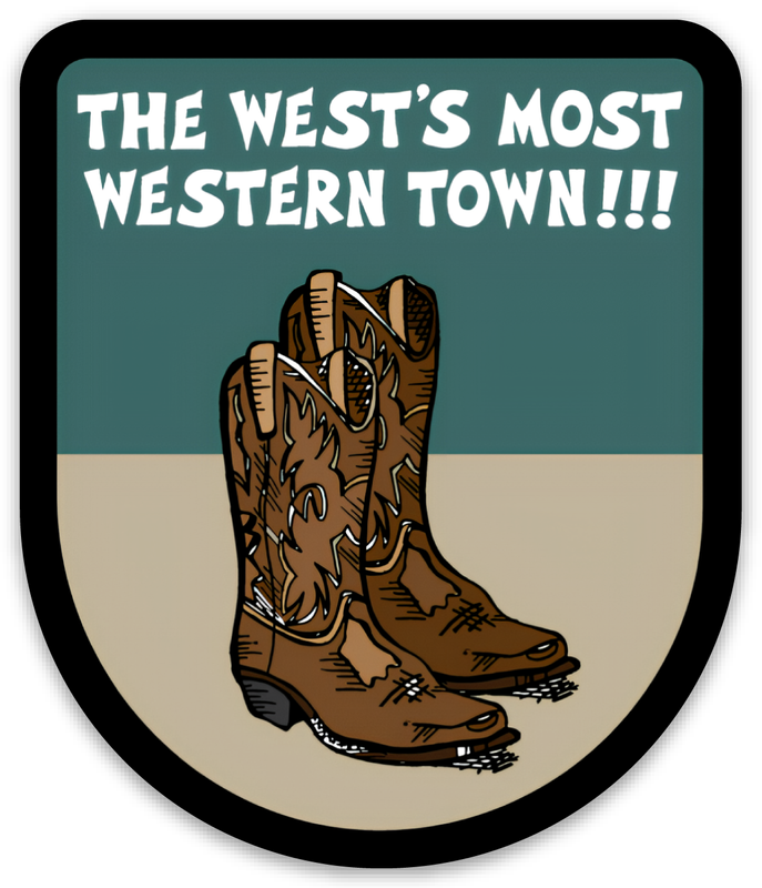 WESTERN TOWN . BOOTS | BADGE MAGNET