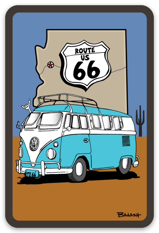ROUTE 66 ARIZONA STATE OUTLINE | RECTANGLE MAGNET