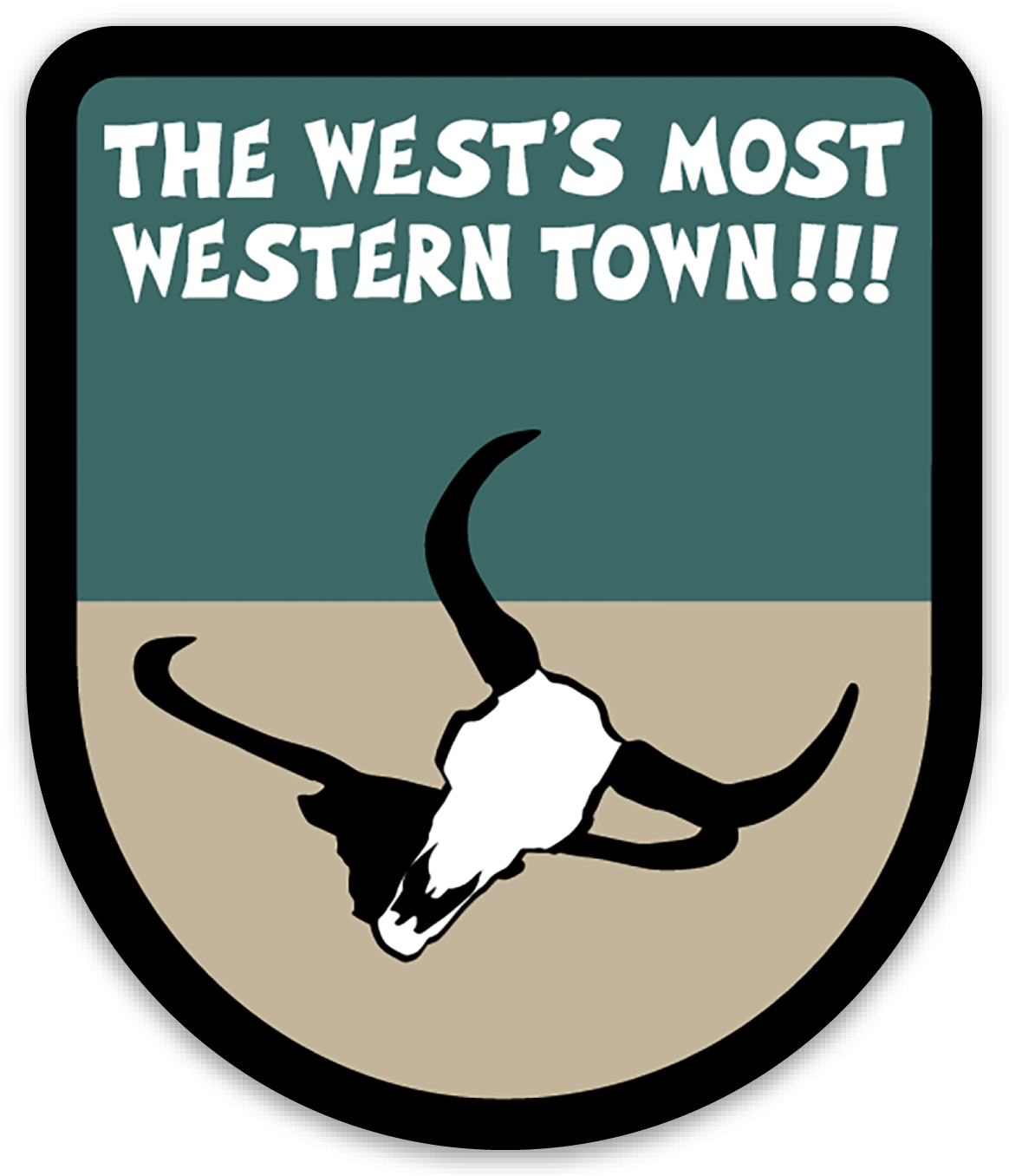 WESTERN TOWN . COW SKULL | BADGE MAGNET