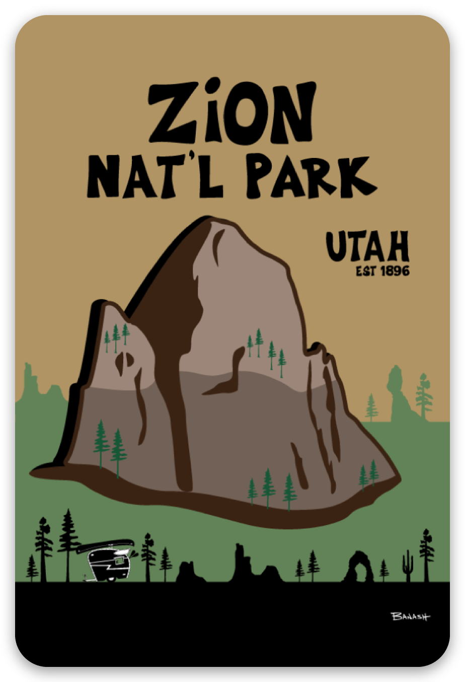 ZION NATIONAL PARK | RECTANGLE MAGNET