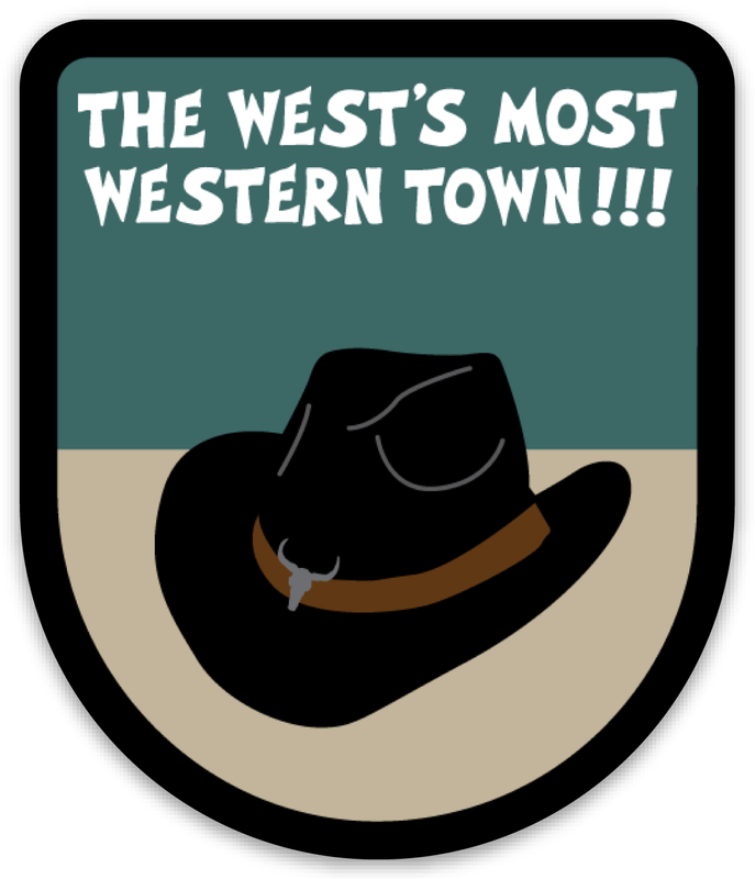 WESTERN TOWN . HAT | BADGE MAGNET