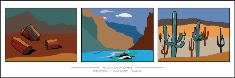 ARIZONA NATIONAL PARKS | CANVAS | ILLUSTRATIONS | 1:3 RATIO