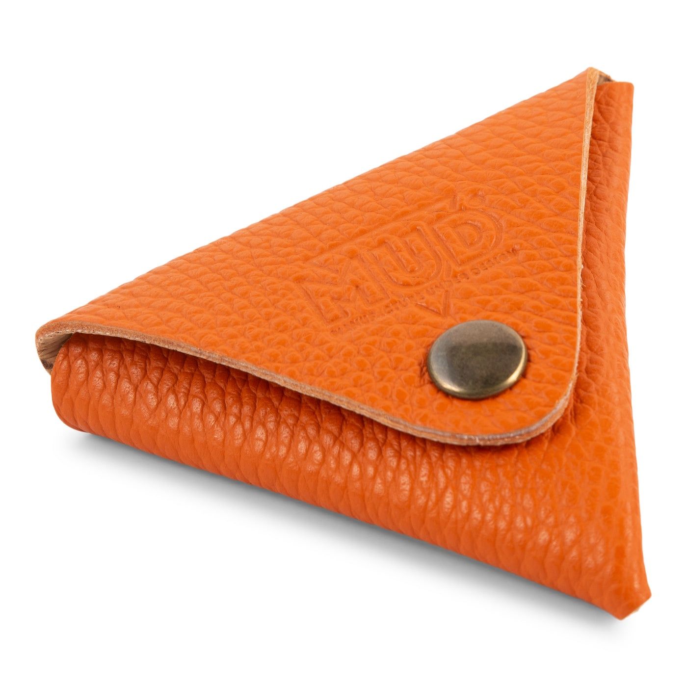 LEATHER &amp; CORK | TRIANGLE COIN PURSE, COLOR: ORANGE