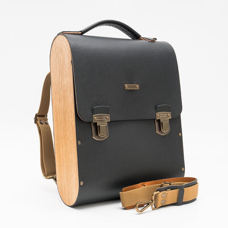 LEATHER, CORK &amp; WOOD BACKPACK | SIDEBAG
