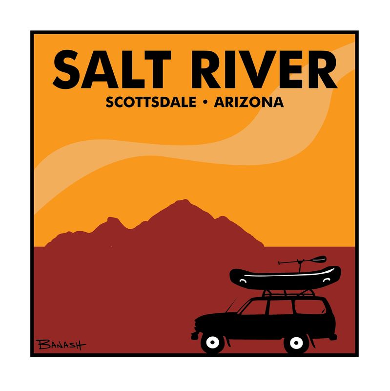 SALT RIVER SCOTTSDALE . RAFT LAND CRUISER | POSTER PRINT | ILLUSTRATION | 1:1 RATIO