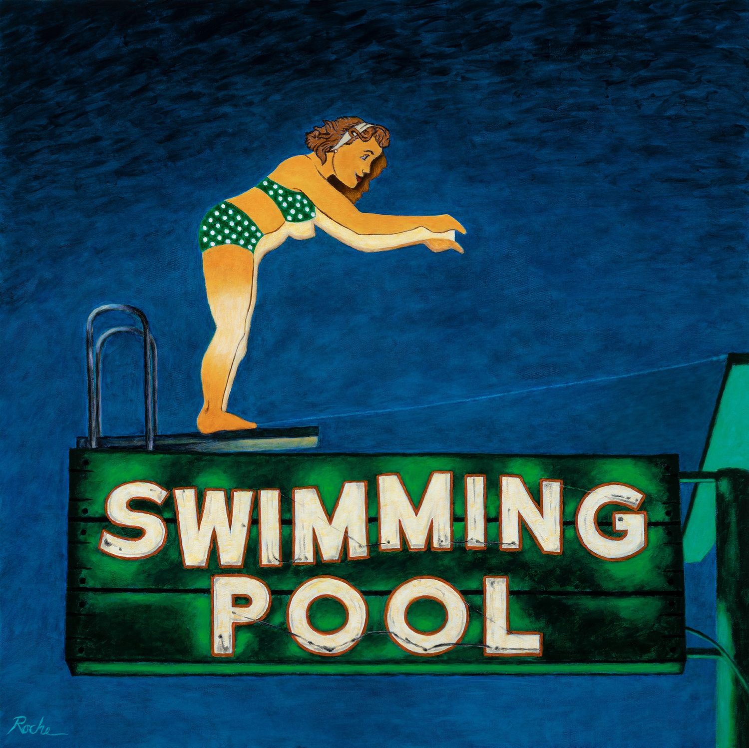 SWIMMING POOL | MATTED PRINT | ACRYLIC PAINTING | 1:1 RATIO