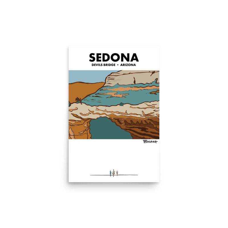 SEDONA DEVILS BRIDGE | POSTER PRINT | ILLUSTRATION | 2:3 RATIO