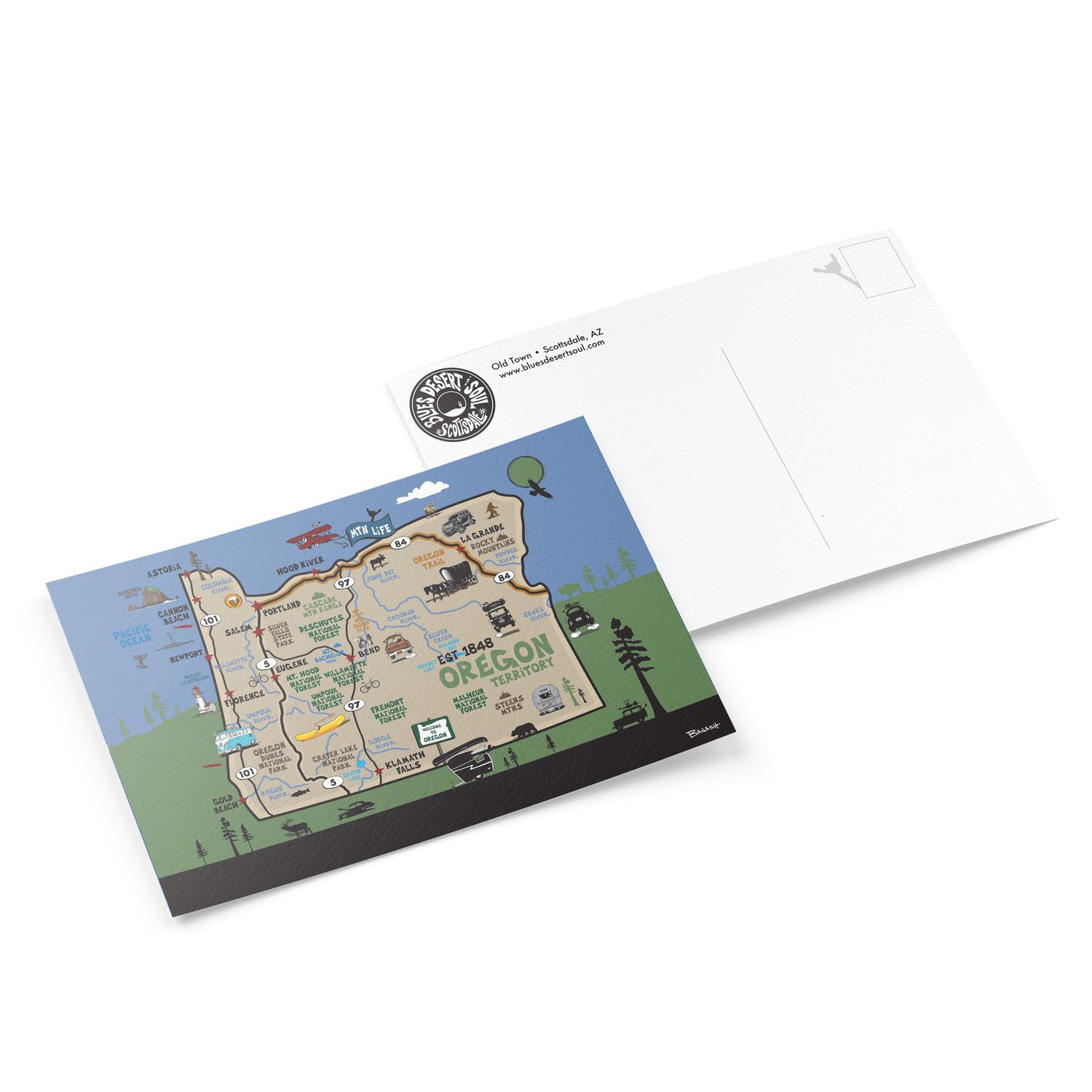 OREGON DESTINATION MAP | 6&quot; x 9&quot; POSTCARD