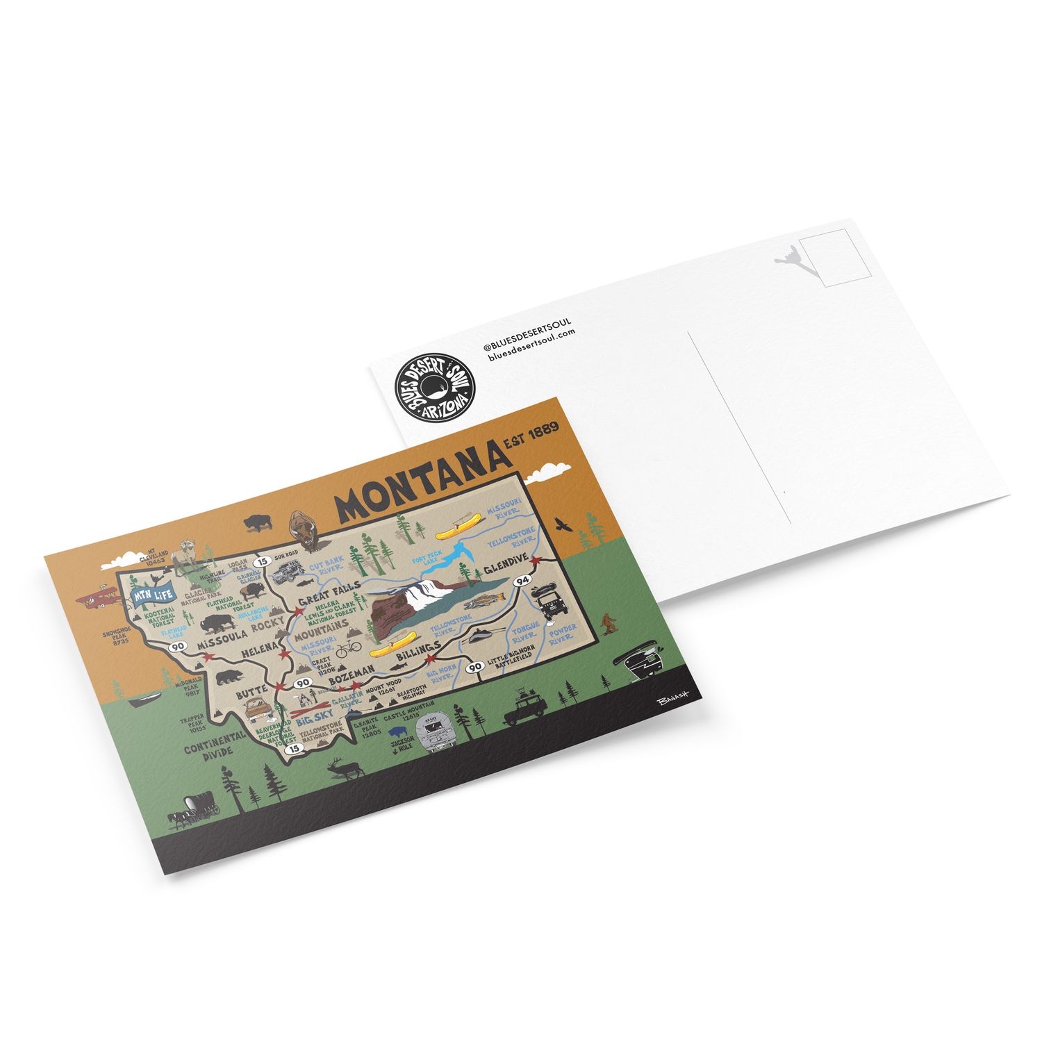 MONTANA DESTINATION MAP | 6&quot; x 9&quot; POSTCARD
