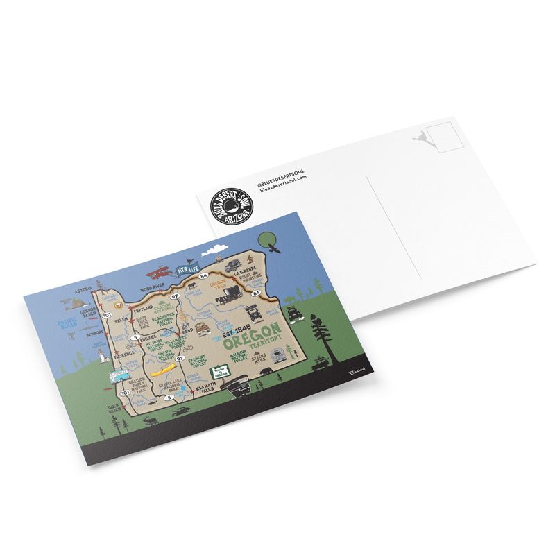 OREGON DESTINATION MAP | 6&quot; x 9&quot; POSTCARD