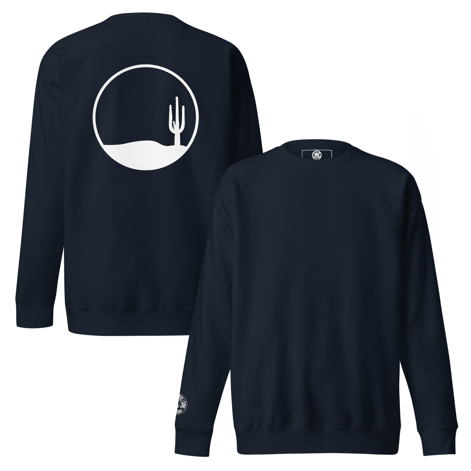 DUNE CACTUS | UNISEX PREMIUM CREWNECK SWEATSHIRT, COLOR: NAVY BLAZER, Size: S