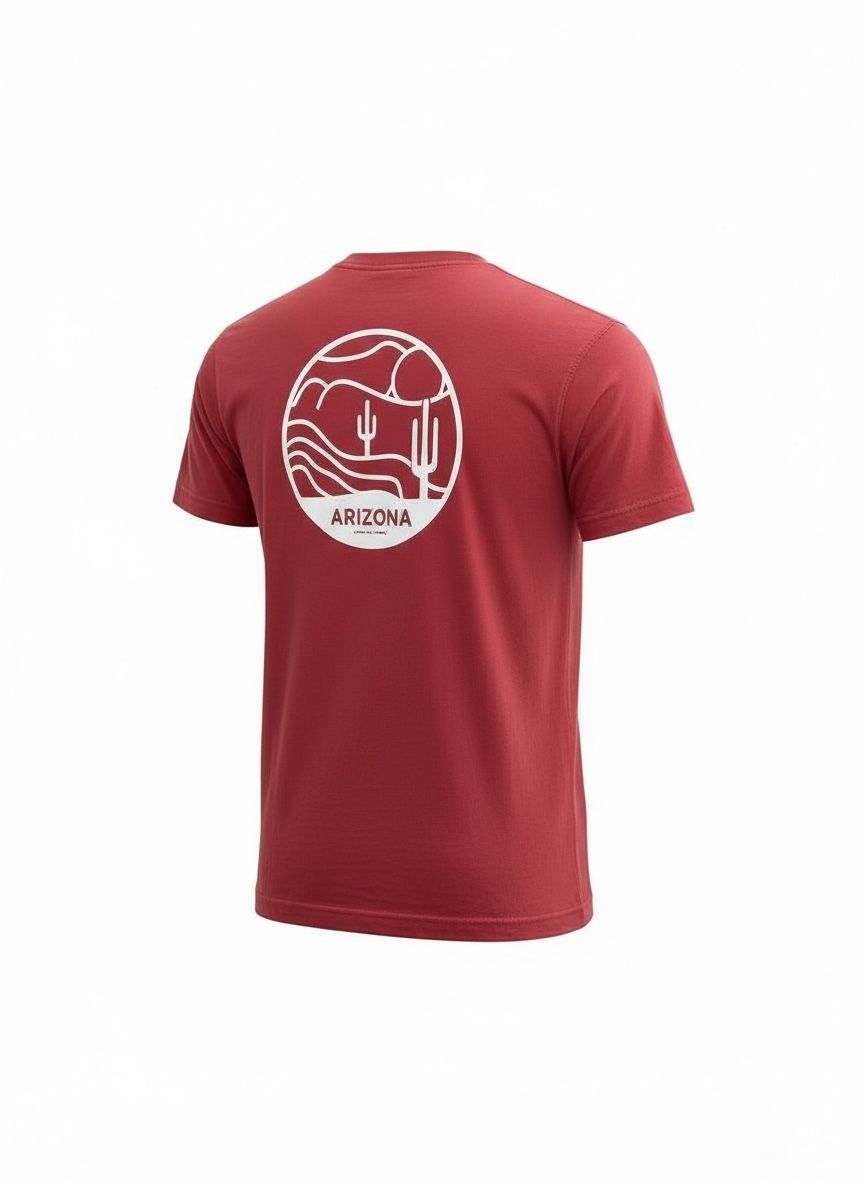 ARIZONA SONORAN DESERT . DUNE CACTUS | T-SHIRT, COLOR: SHIRAZ, Size: M