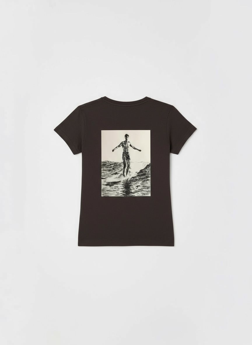 WIKIKI BEACH RIDER | WOMEN&#39;S T-SHIRT, COLOR: VINTAGE BLACK, Size: S