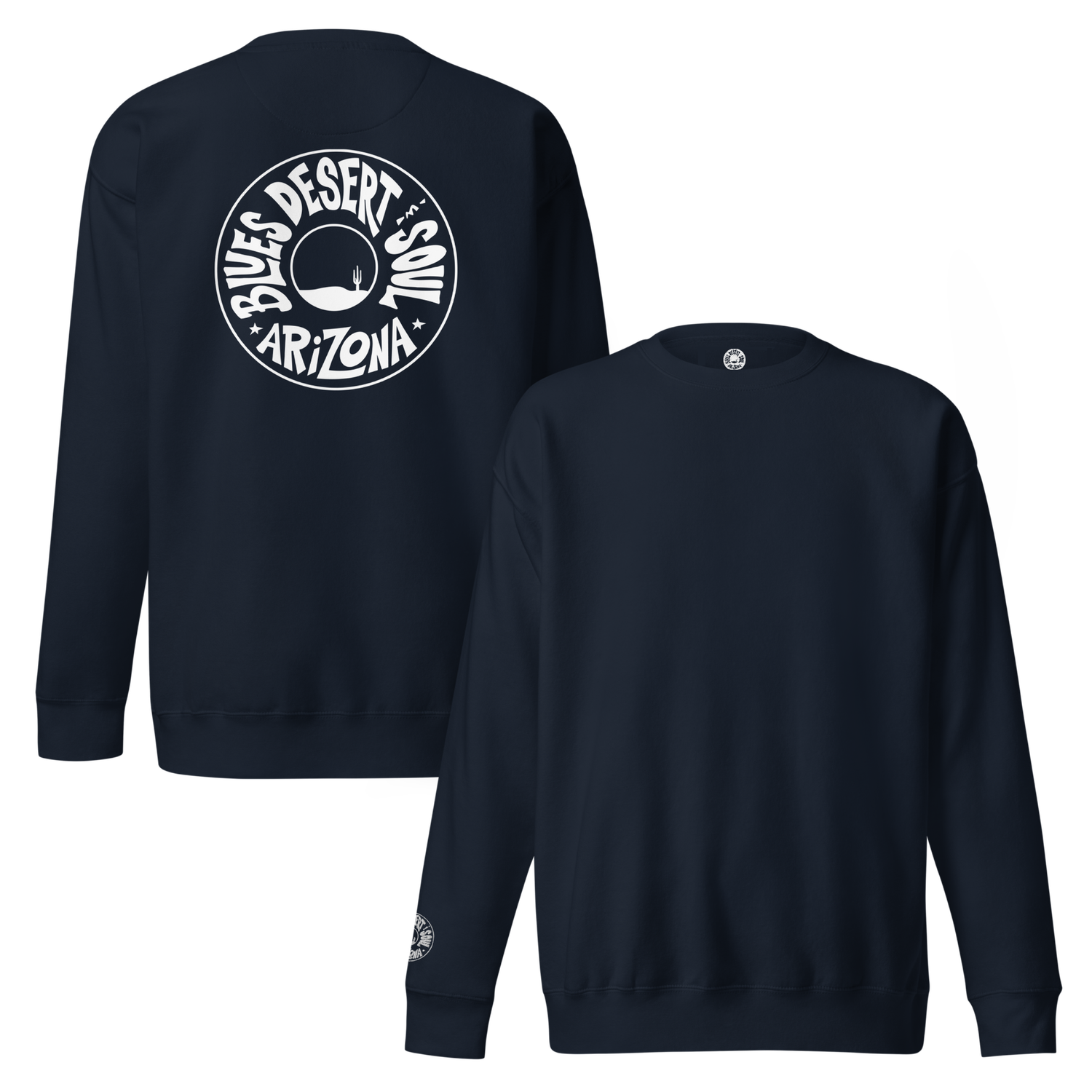 BDS ARIZONA | UNISEX PREMIUM CREWNECK SWEATSHIRT, COLOR: NAVY BLAZER, Size: S