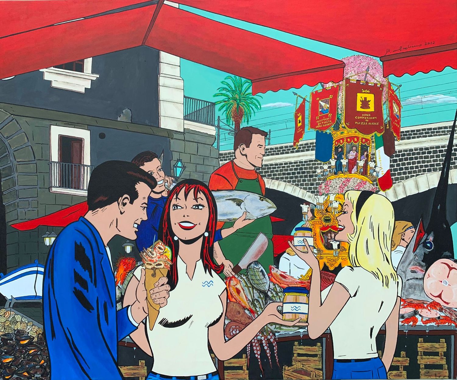 Stampa "Catania - Piazza Pardo, mercato del pesce"