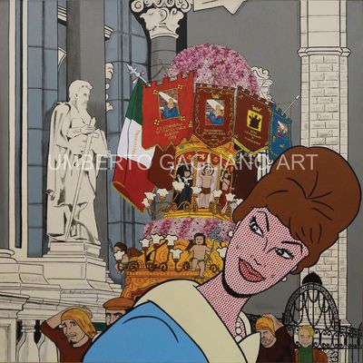 Stampa Stampa "Catania in Pop Art" Trittico - Tela 2