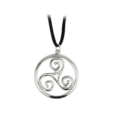 Newgrange Spiral Rhodium Plated necklace