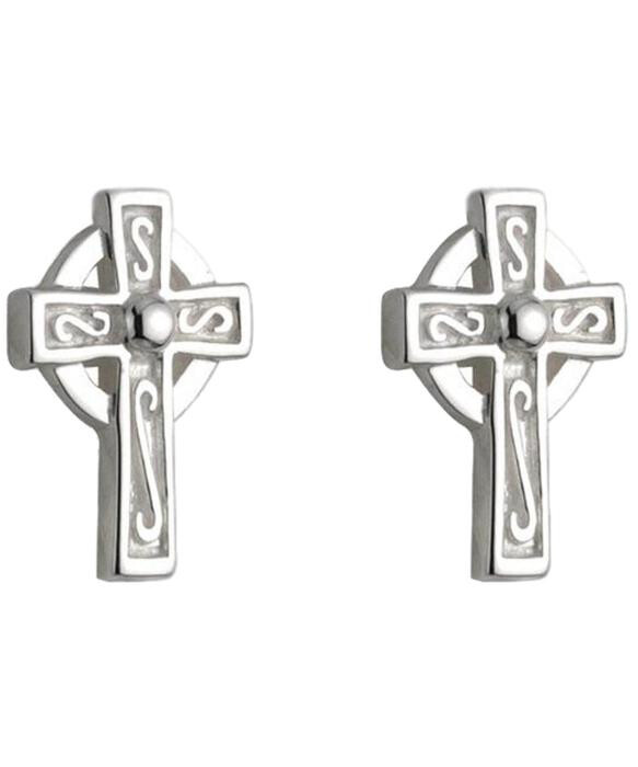 Sterling Silver Celtic Cross Stud earrings