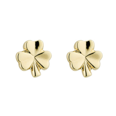 Gold Plated Tiny Shamrock Stud earrings