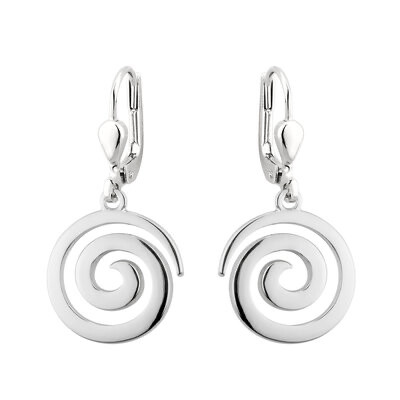 Rhodium Plated  Small Spiral Drop earrings