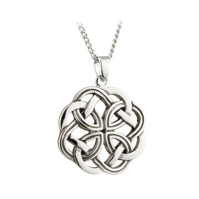 Rhodium Plated Celtic Knot necklace