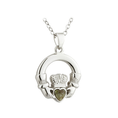 Connemara Marble Claddagh necklace