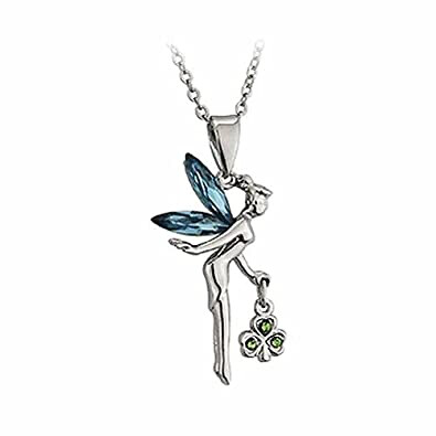 Rhodium Crystal Angel pendant