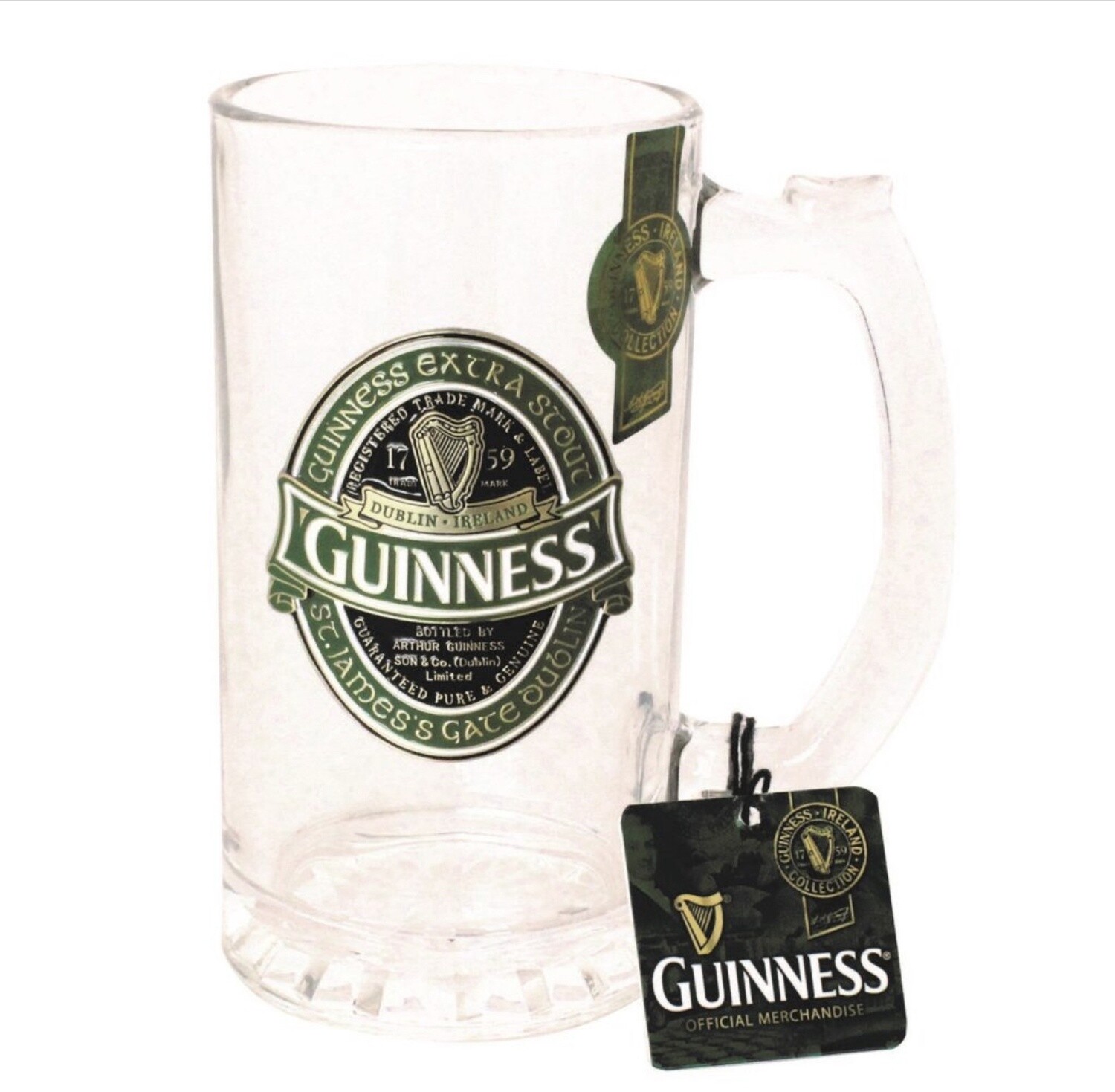 Guinness Green Label Glass Tankard