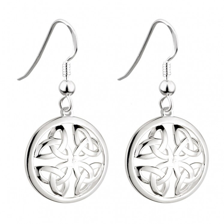 Circle Celtic Knot drop earrings