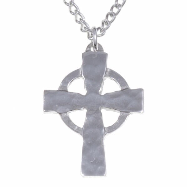 Hammered Celtic Cross Necklace