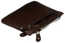 Three Zip Purse - Dark Brown
