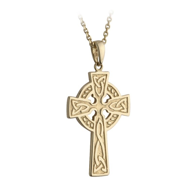 10K Gold Celtic Cross Necklace