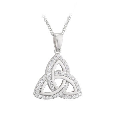Cubic and Sterling Silver Trinity pendant