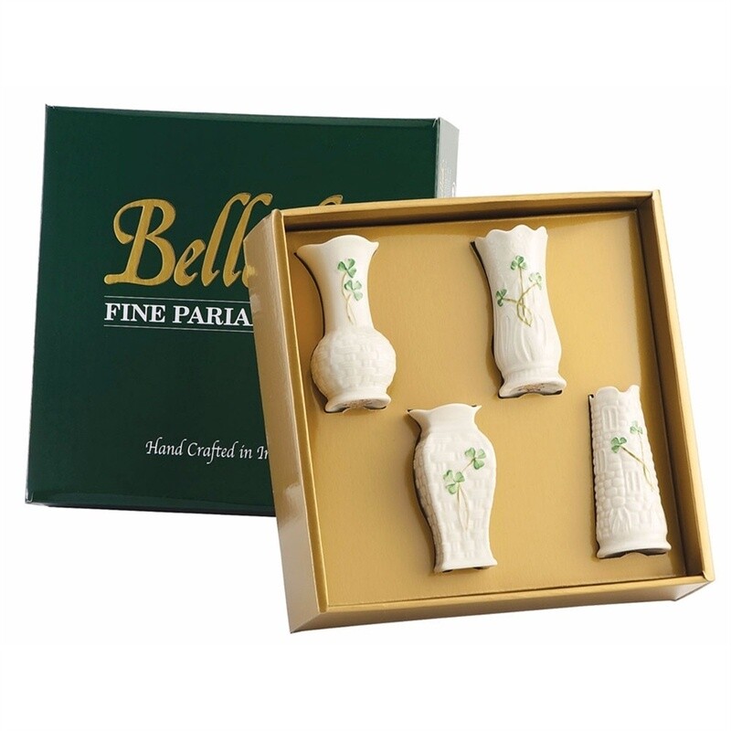 Belleek Shamrock Mini Vases (Set Of 4)