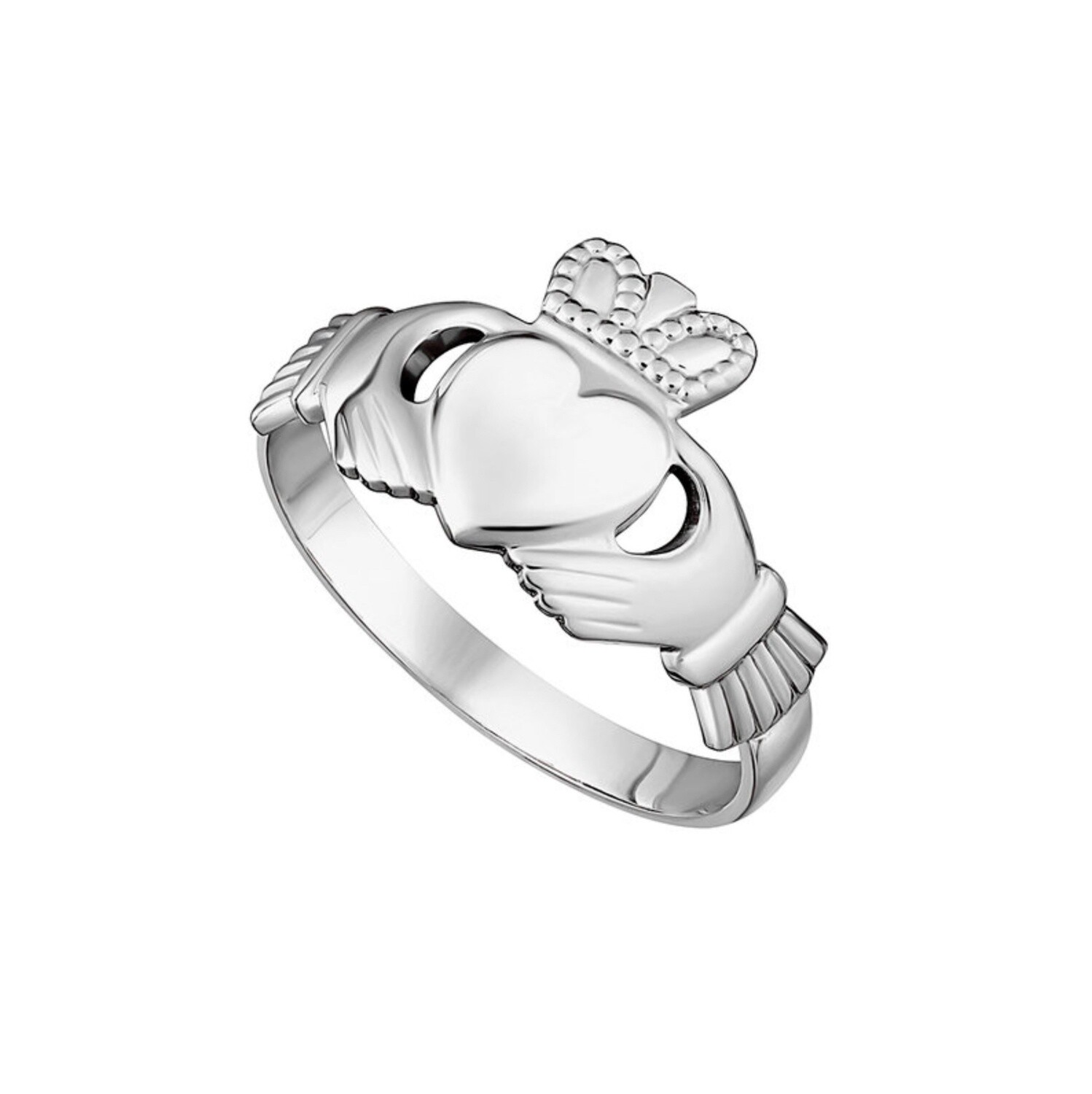 Sterling Silver Thin Ladies Claddagh Ring