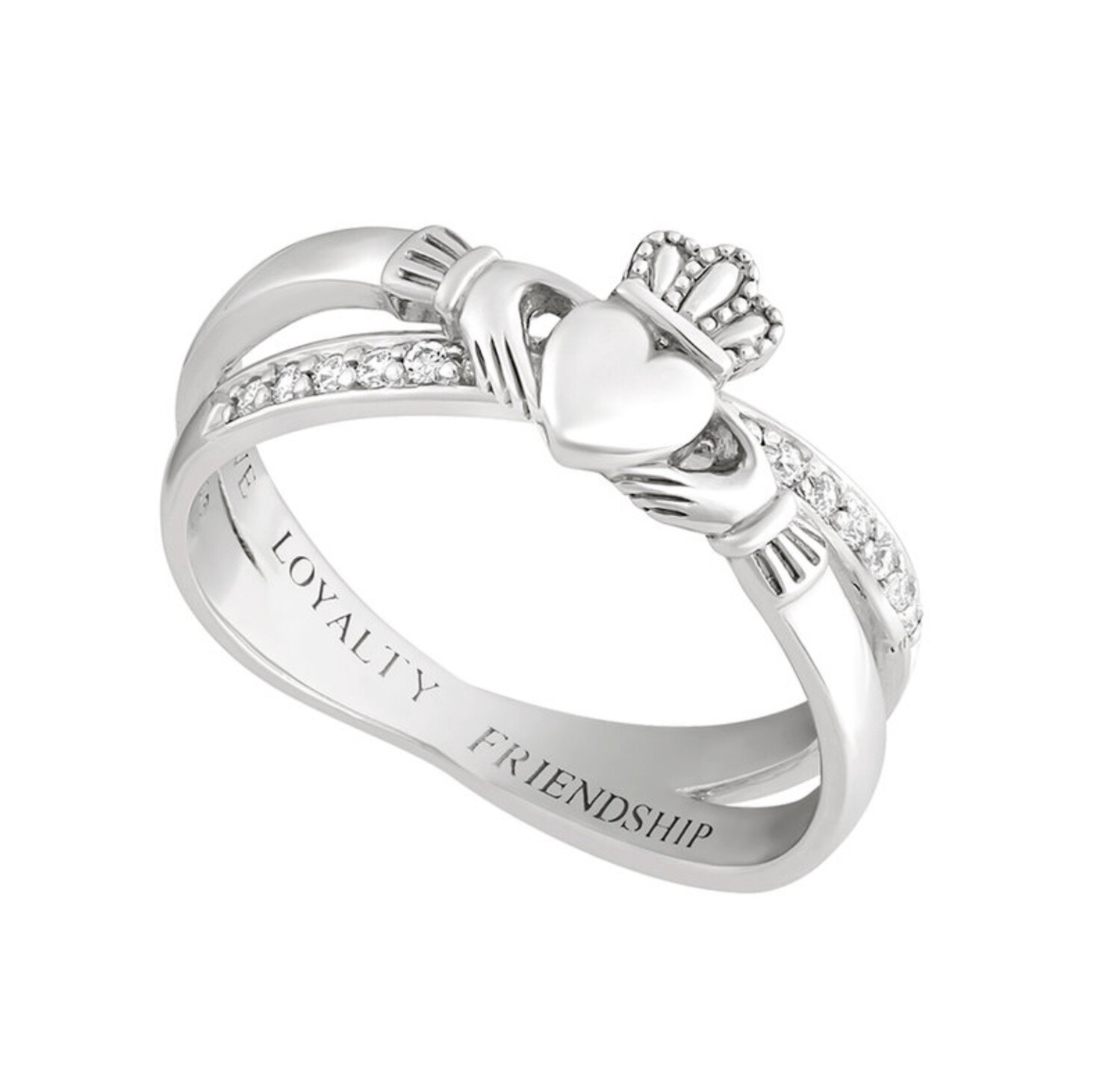 Claddagh Kiss with Cubic Zirconia Ring