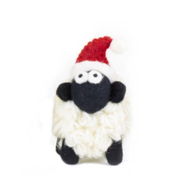 Knit Sheep with Santa Hat