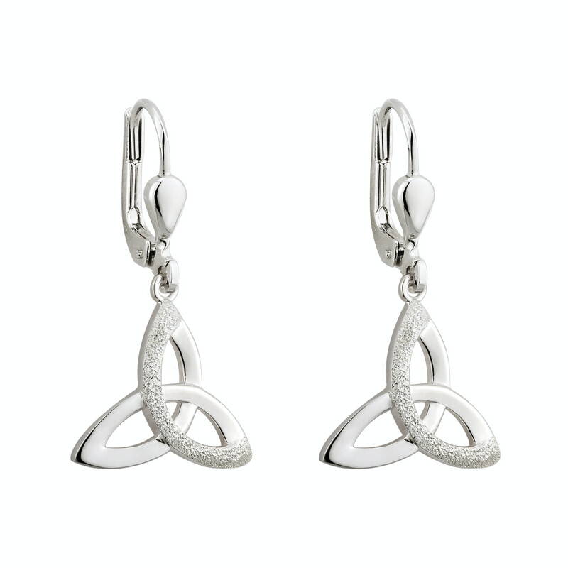 Sterling Silver Celtic Trinity Knot drop earrings