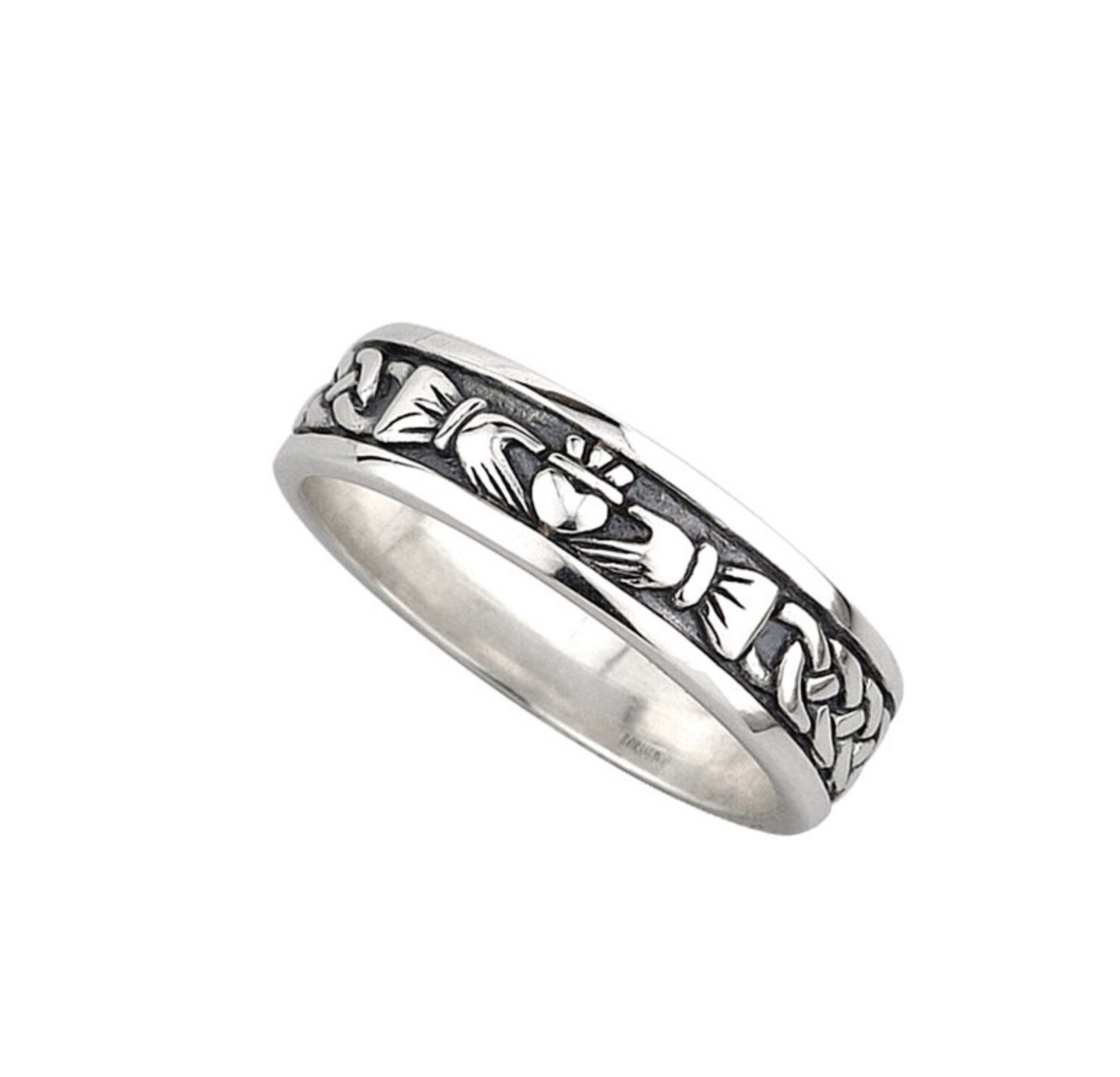 Sterling Silver Ladies Claddagh Band