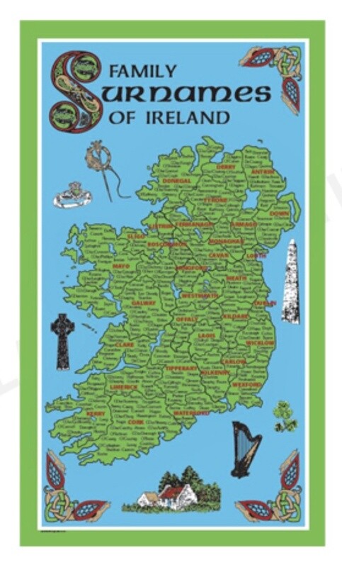 Irish Surnames Tea Towel