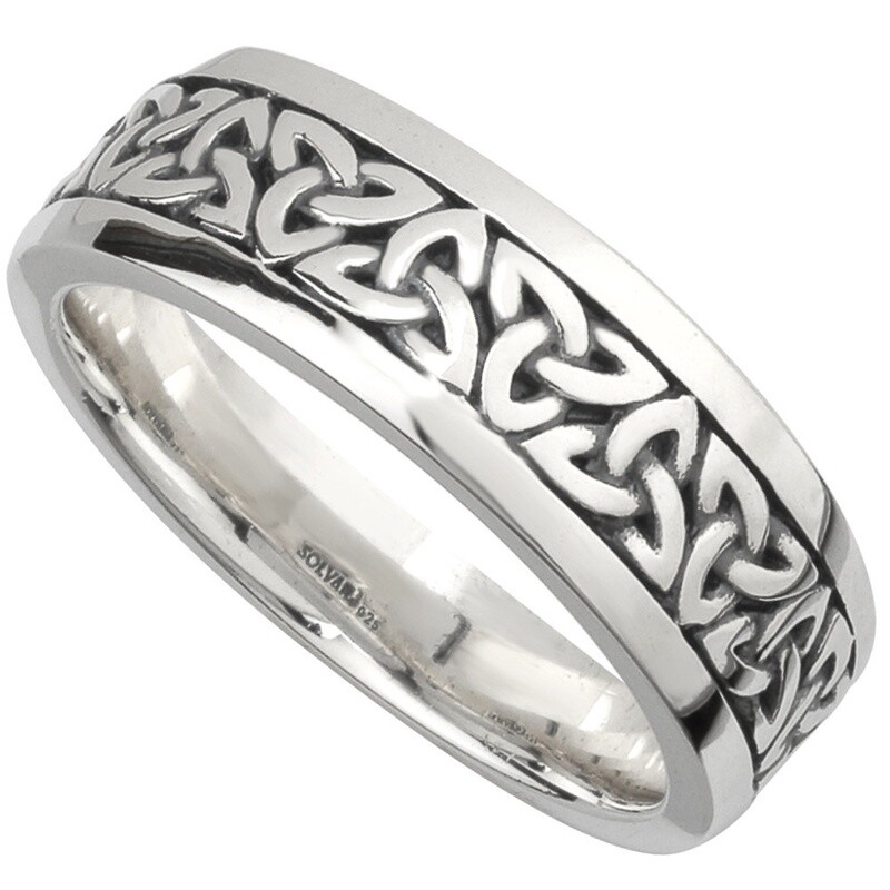Sterling Silver Mens Trinity Band