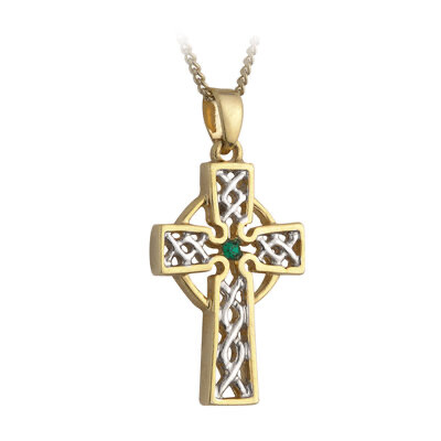 Two Tone Cross pendant-Gold Plated