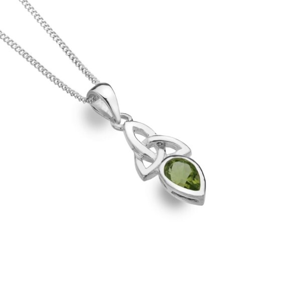 Sterling Silver + Peridot Trinity Necklace